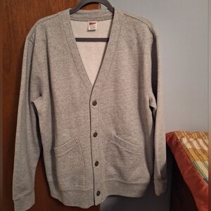 J. Crew Vintage 90s Men's Heather Gray Cotton Blend Cardigan Size M